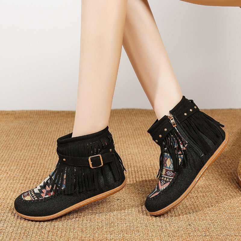 European And American-style Tassel-buckle Fashion Boots, Women's Dr Martens Boots
